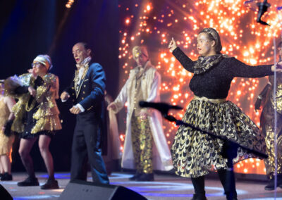 Live performers entertaining guests during the evening.